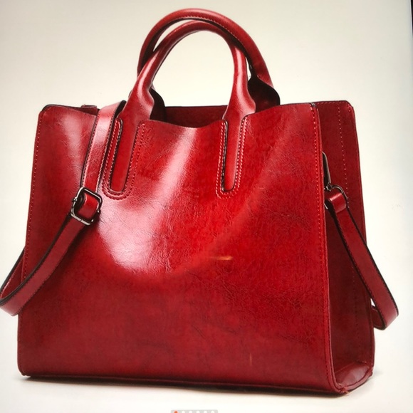 Handbags - Red Leather Handbag